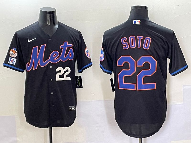 Men New York Mets #22 Soto Black Game 2025 Nike MLB Jersey style 5045